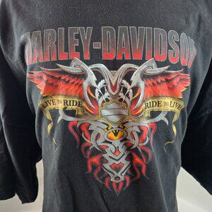 Harley Davidson T Shirt Mens 5XL Black A D Farrow Columbus Ohio Graphic Tribal